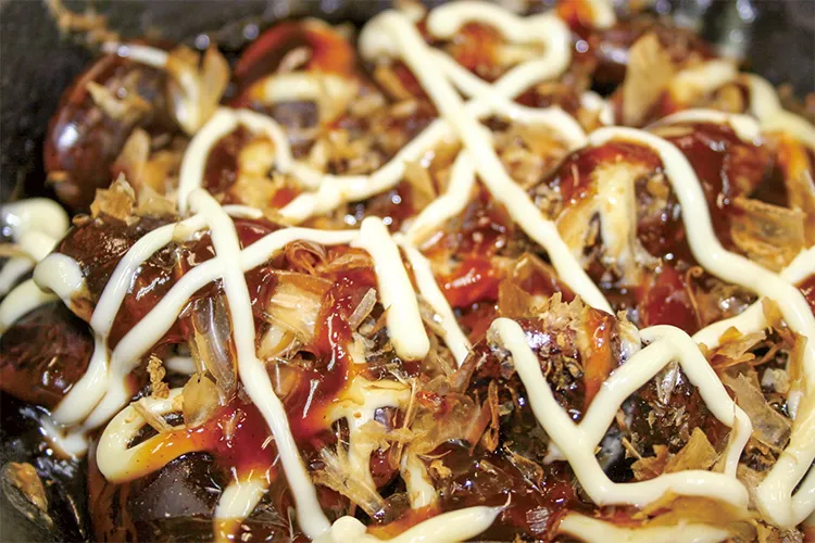 お好み焼き風花豆のアップ