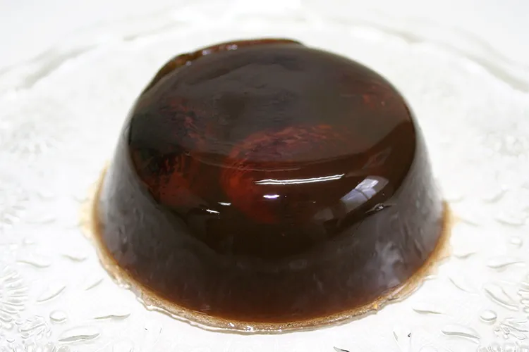 コーヒー花豆の煮汁で作ったコーヒー花豆寒天ゼリー